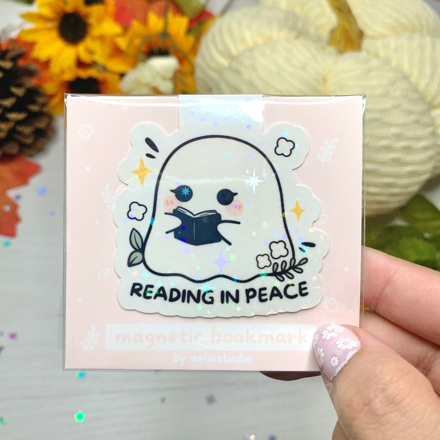 Reading in Peace Ghost Magnetic Bookmark